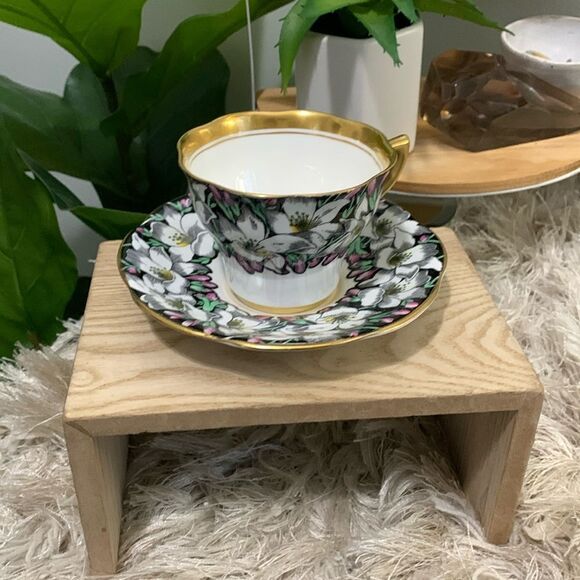 Vtg Rosina Floral Teacup & Saucer Set Pattern 4860A Bone China Made in England - Picture 1 of 17